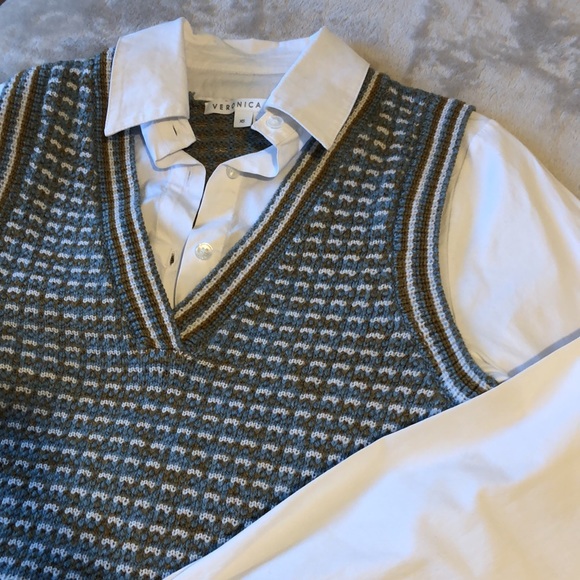 SOLD- VERONICA BEARD SERWA MIXED MEDIA VEST - Picture 10 of 12